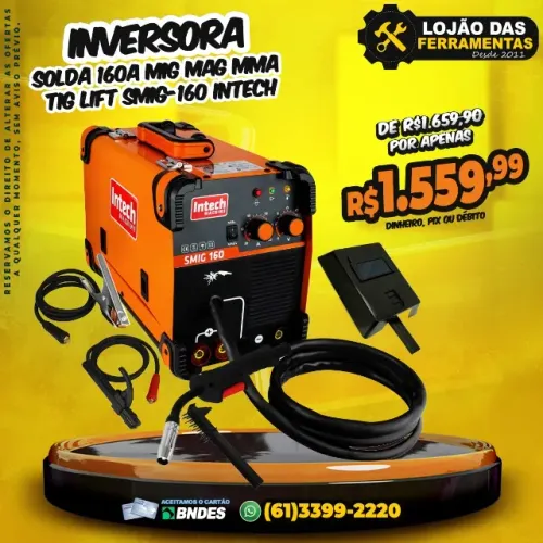 Inversora Solda 160a Mig Mag Mma Tig Lift Smig-160 Intech