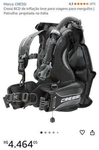 Colete Equilibrador de Mergulho Tamanho M (BCD / Wing) Cressi Patrol