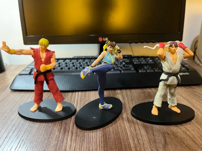 Action figures Ryu, Chun-Li e Ken (Planeta Deagostini 2021)