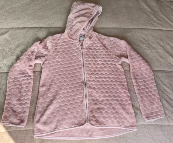 Casaco fofinho com capuz rosa claro fuzarka Tam 13/14 anos