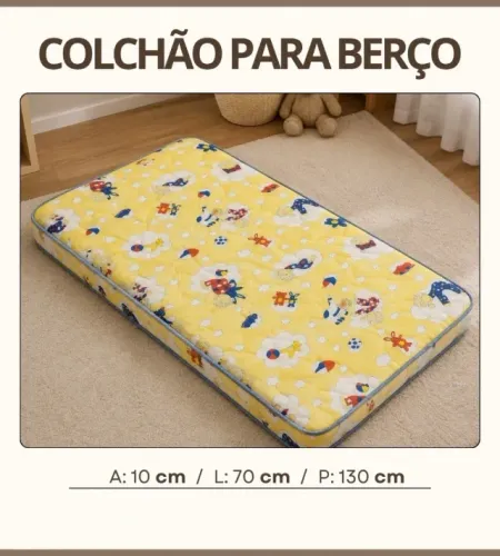 COLCHAO BERÇO OMEGA BABY 0,10 X 1,30 X 0,70