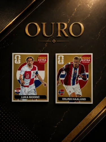 Figurinha Legend Ouro Haaland e Modric