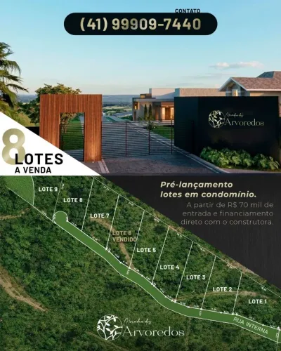 Lotes  partir R$ 220 mil com 1.320 M2 em Curitiba 