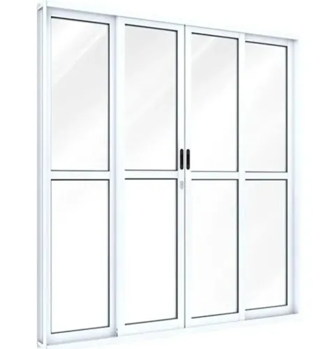 Porta de Correr Alumínio Branco 4 Folhas (2,60m x 2,05m) - Oportunidade!