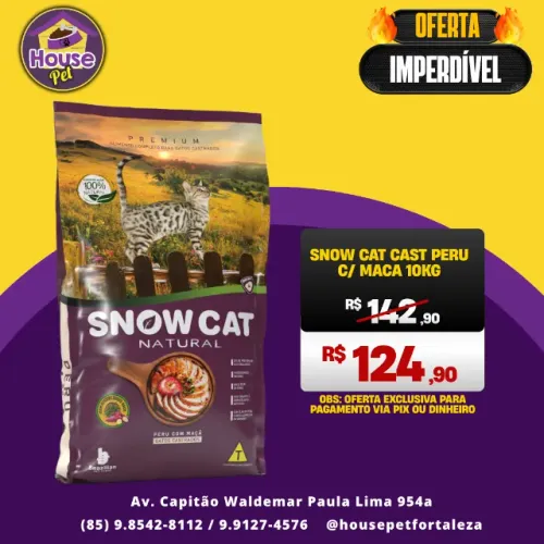 (Oferta Relampago) Racao Snow Cat Gatos Castrados Peru c/ Maca
