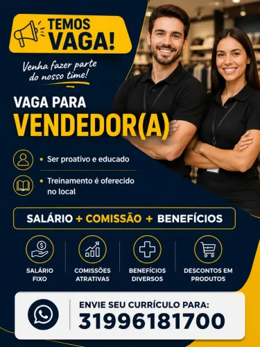 Vagas para vendedor(a)