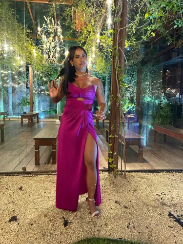 Vestido madrinha de casamento fúcsia 