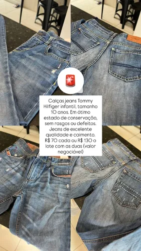 Conjunto calças jeans Tommy Hilfiger infantil 