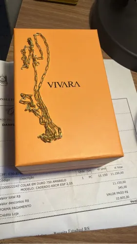 Corrente Vivara em ouro amarelo 750 cadeado 60cm