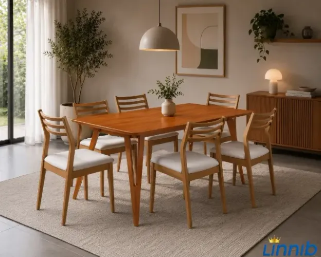 MESA MASTER PLUS LAMINADA EM MADEIRA MACIÇA LUXO C/ 6 OU 8 CADEIRAS PAGA SÓ NA ENTREGA