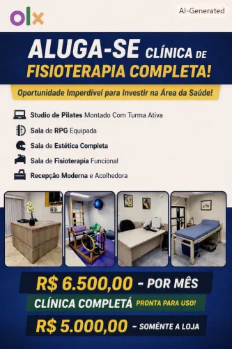 ALUGA-SE CLÍNICA DE FISIOTERAPIA COMPLETA OU SOMENTE LOJA!! 