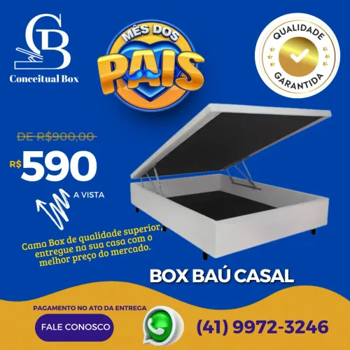 BOX BAÚ CASAL PRIMEIRA LINHA 