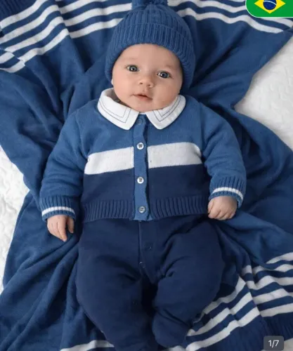 Saída maternidade menino tricot