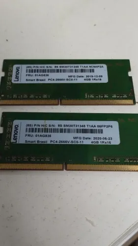 2 memórias Lenovo 4G DDR4 2666 Mhz