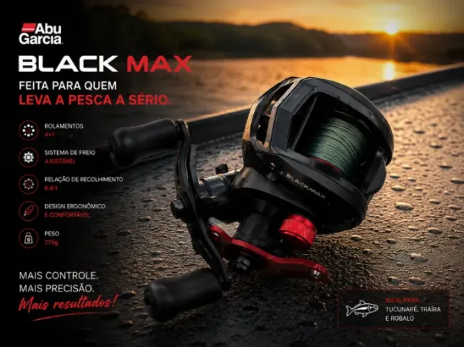 Carretilha Abu Garcia Black Max para Pesca Esportiva | Excelente Custo-Benefício