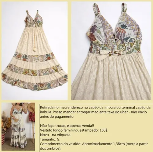 Vestido longo G novo