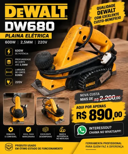 Plaina elétrica Dewalt