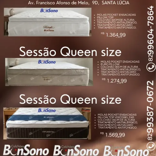Colchão queen size bonsono molas. Espuma e Ortopédico modelos pronta entrega consulte