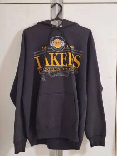 Casaco Moletom Los Angeles Lakers NBA Trench c/ Capuz Bolso Canguru Basquete Original
