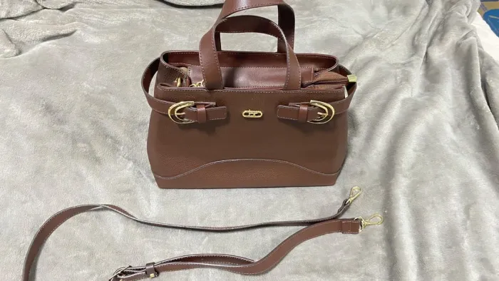 Bolsa de couro sintético marrom escuro marca BR nova