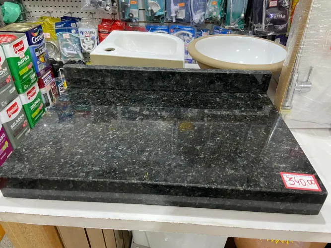 Bancada de banheiro granito verde Ubatuba 60x40
