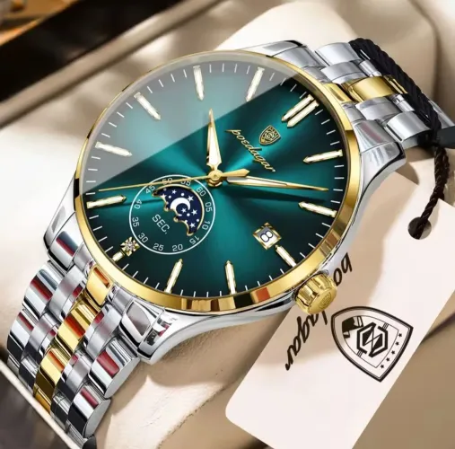 Relógio Masculino POEDAGAR 854 à Prova D'água Pulseira em Aço _ 2 Cores Disponíveis