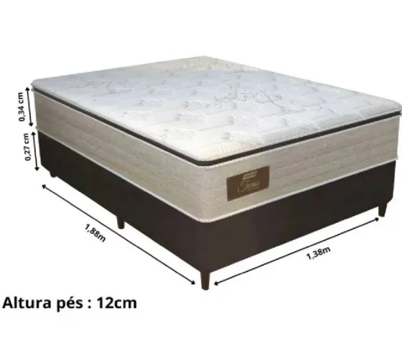 Colchão Molas Ensacadas 34cm Opção com base box consulte valores