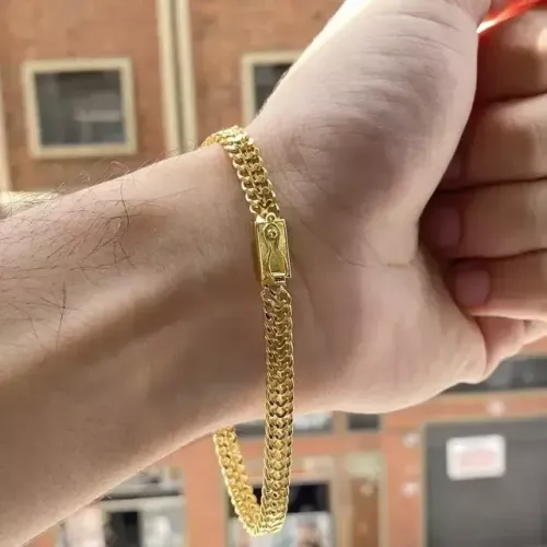 Pulseira Grumet Soldada 3,3mm Banhada a Ouro 18k (Fecho Gaveta