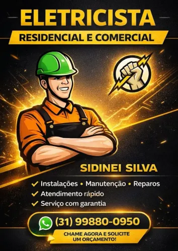Eletricista residencial e comercial.
