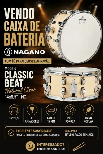 Caixa de bateria Nagano, troco por violão nylon elétrico do mesmo valor .
