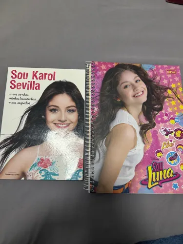 Caderno e livro sou luna