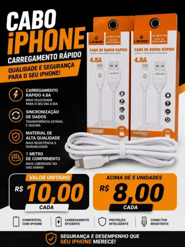 Cabo USB tipo iPhone