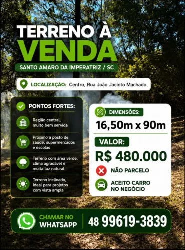 Lindo terreno em santo amaro da imperatriz