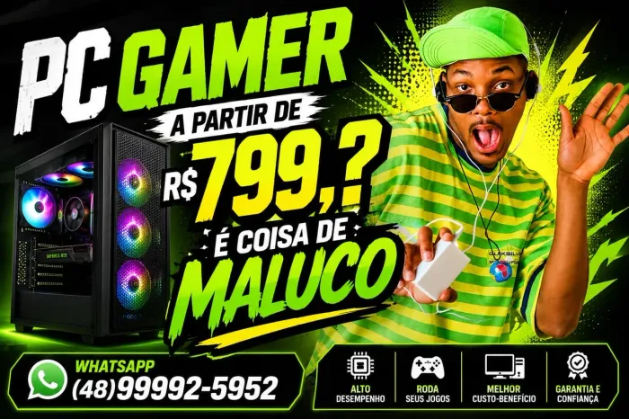 Pc Gamer de Entrada na Promoção Só 999,00