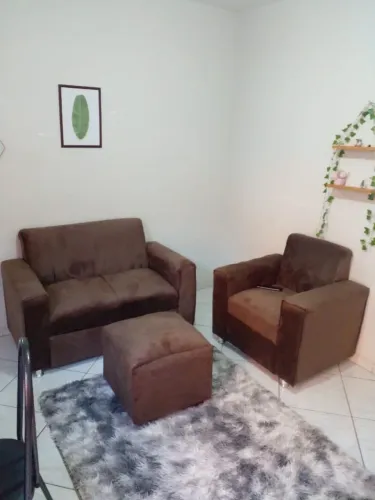 Promoção colchomix estofados - jogo de poltrona com puff 