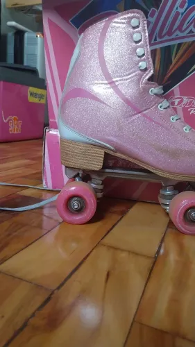 Patins traxart n°38 rosa com gliter ed limitada