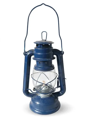 Lampião Lamparina Azul a Querosene Vintage - Decoração / Camping