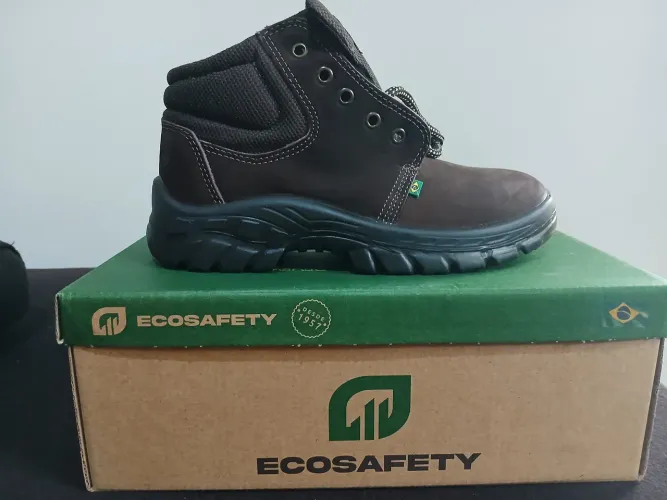 Botina Segurança Ecosafety Nobuck marrom café