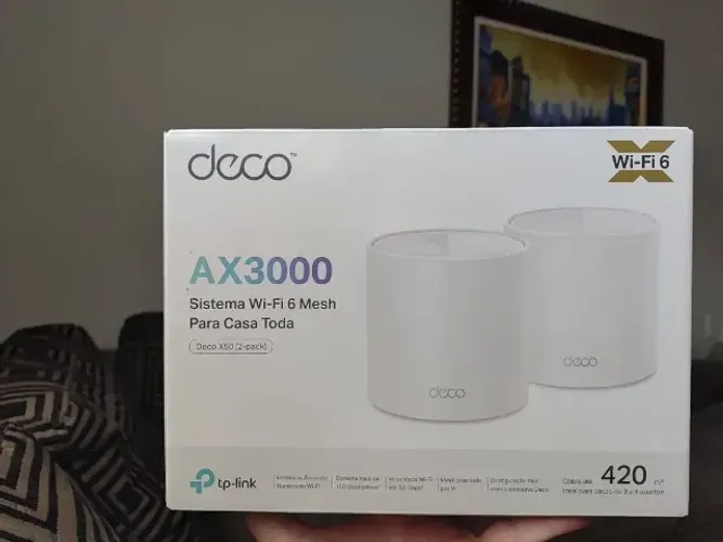 Roteador Mesh Wi-Fi 6 TP-Link Deco X50 AX3000 Gigabit Cobertura 230m² Kit 2 Unidades NOVO