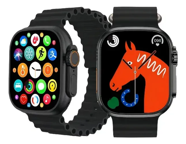 Relógio Smartwatch T10 Ultra 49mm Tela 2.09" Display Infinite Pulseira Preta Bluetooth 5.2