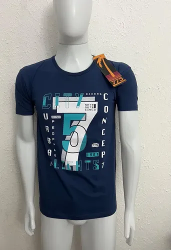 Camiseta 775 Tamanho P Azul Estampa Frente Novo