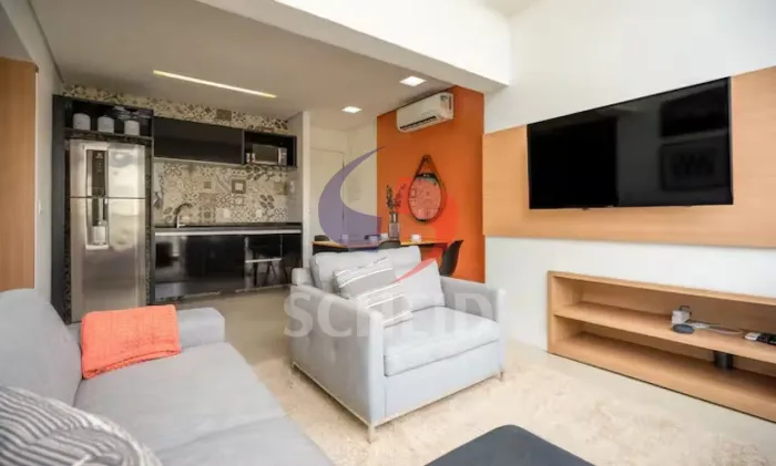 Apartamento para venda Mobiliado na Vila Olímpia com 1 quarto, sendo 1 suíte , 70m² 1 vaga