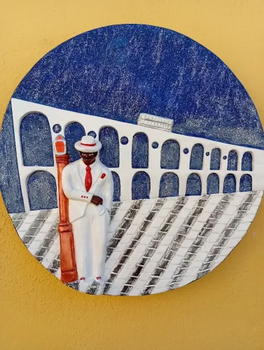Medalhão em gesso parede Zé Pilinta 35 por 35
