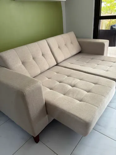 Sofá retrátil em linho 2m