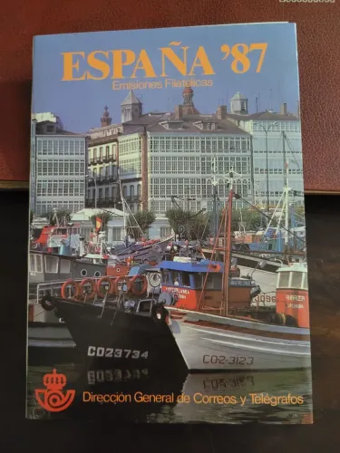 Coleção Selos Espanha 1987 com catálogo Oficial Espanha 87