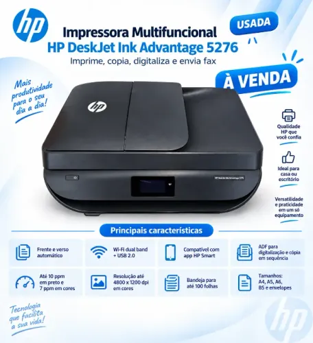 Vendo impressora Impressora Multifuncional HP DeskJet Ink Advantage 5276