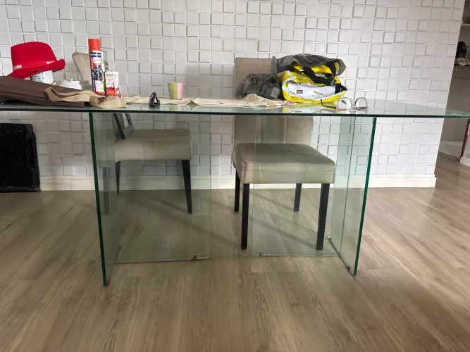 Mesa de Jantar vidro para 6 lugares
