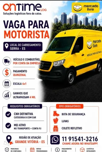 Vaga para motorista 