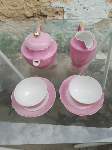 louças antigas rosadas linda em excelente estado 