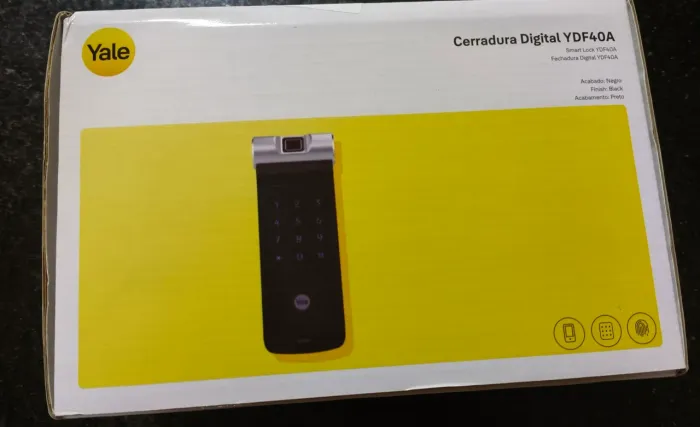 Fechadura Digital YDF 40A RL com Biometria, Senha - Trinco Rolete Preto/Prata [Lacrado]